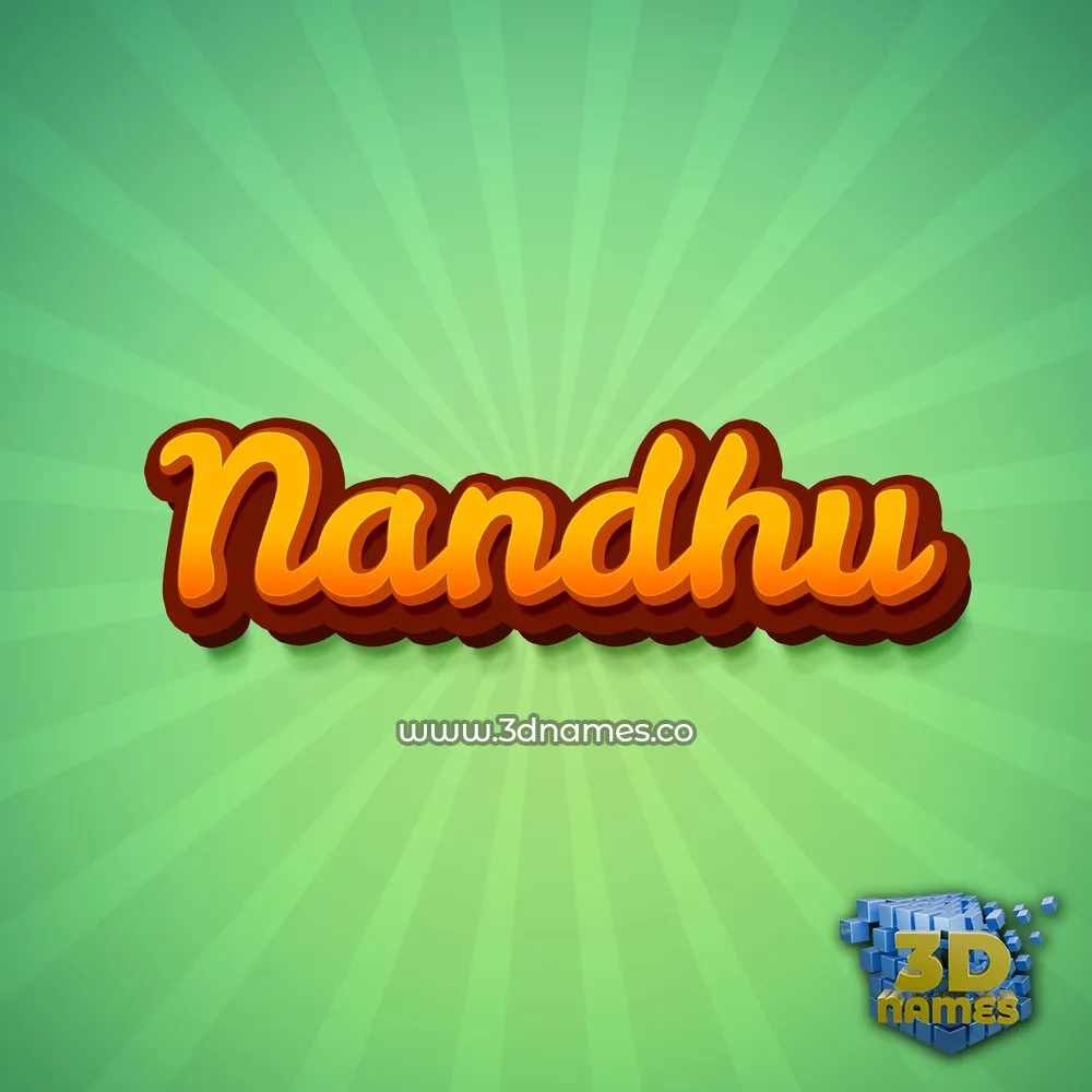 nandhu in Green Rays style - 3D name wallpaper