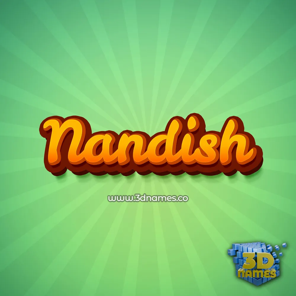 nandish in Green Rays style - 3D name wallpaper
