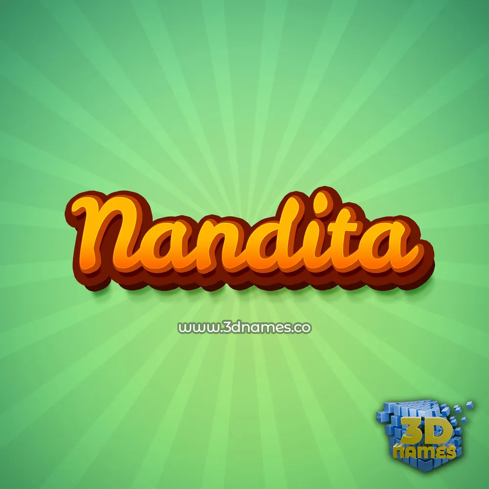 nandita in Green Rays style - 3D name wallpaper