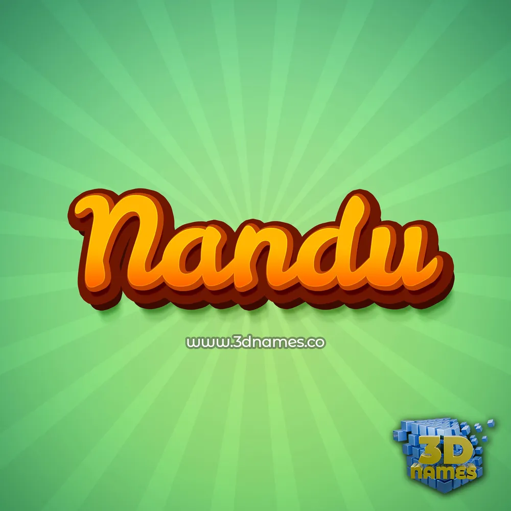 nandu in Green Rays style - 3D name wallpaper