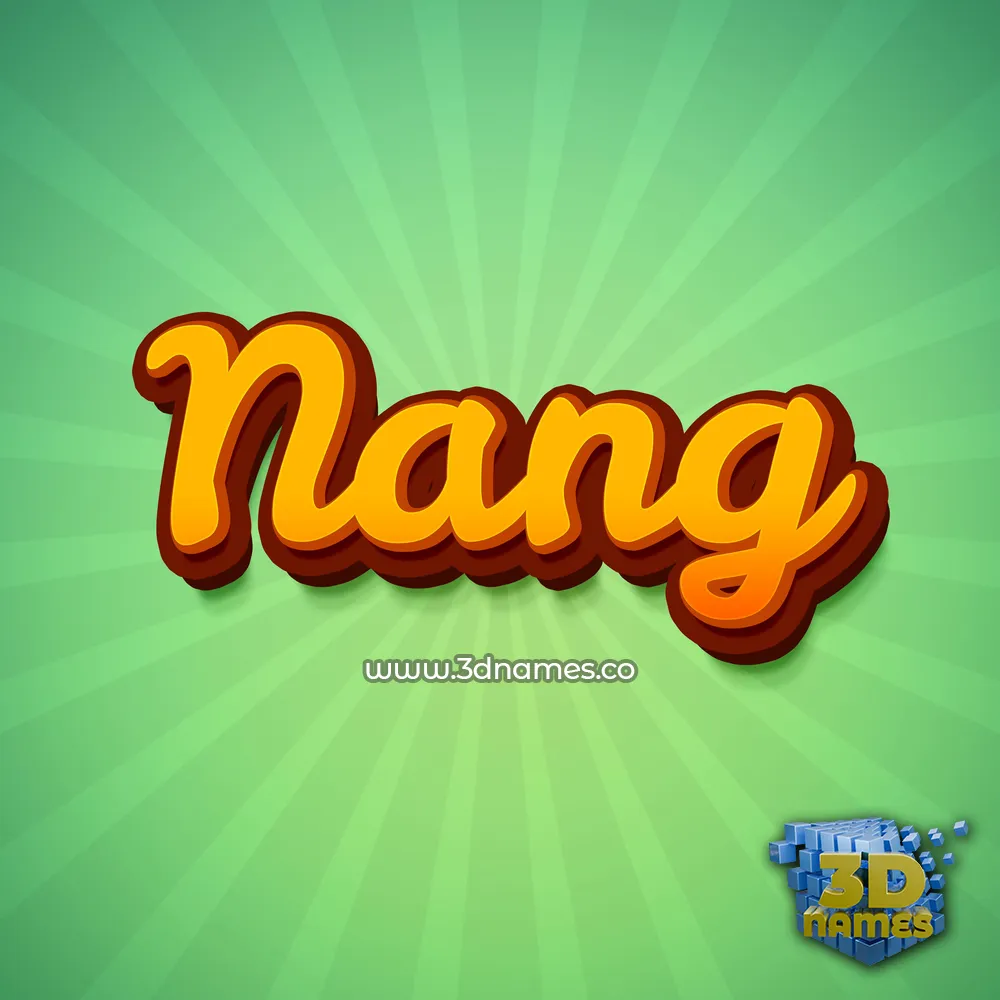nang in Green Rays style - 3D name wallpaper
