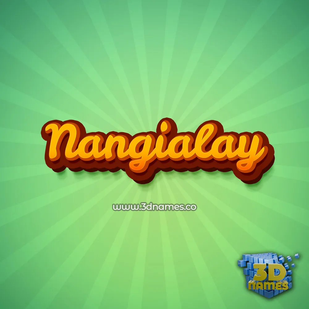 nangialay in Green Rays style - 3D name wallpaper