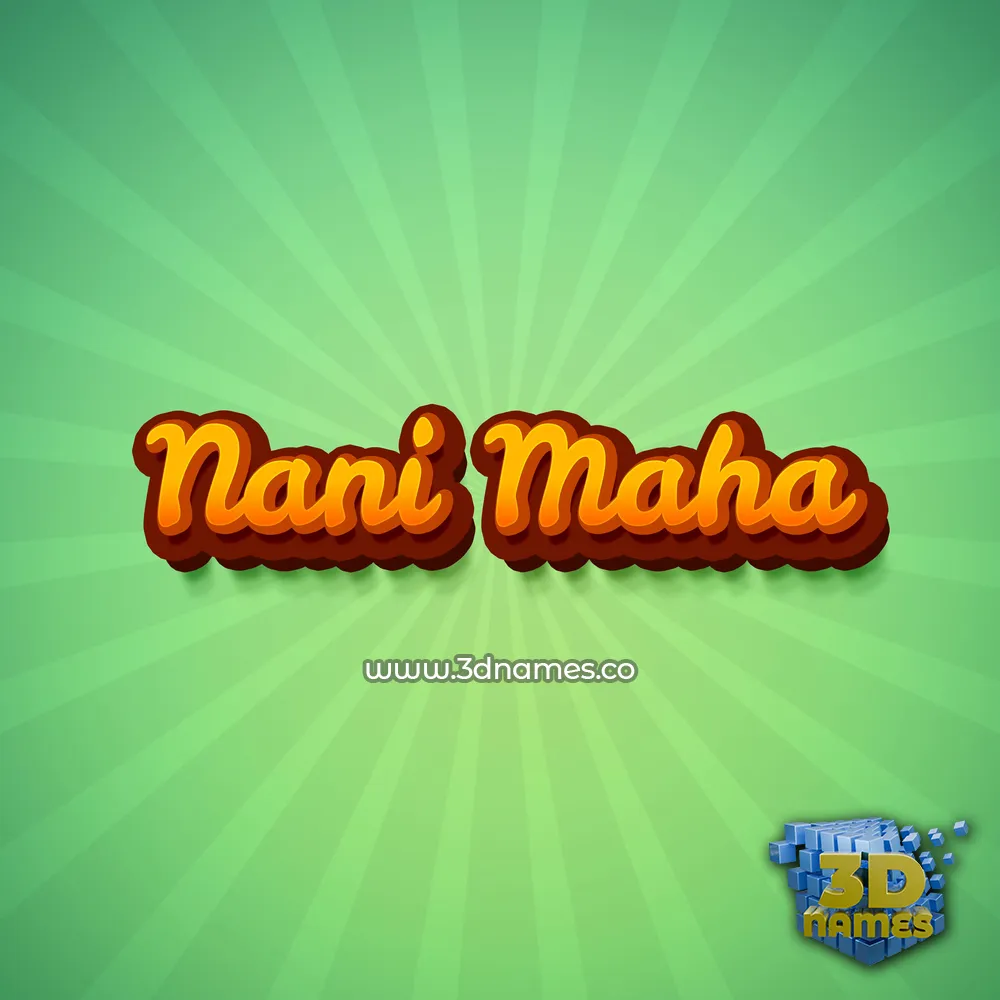 nani maha in Green Rays style - 3D name wallpaper