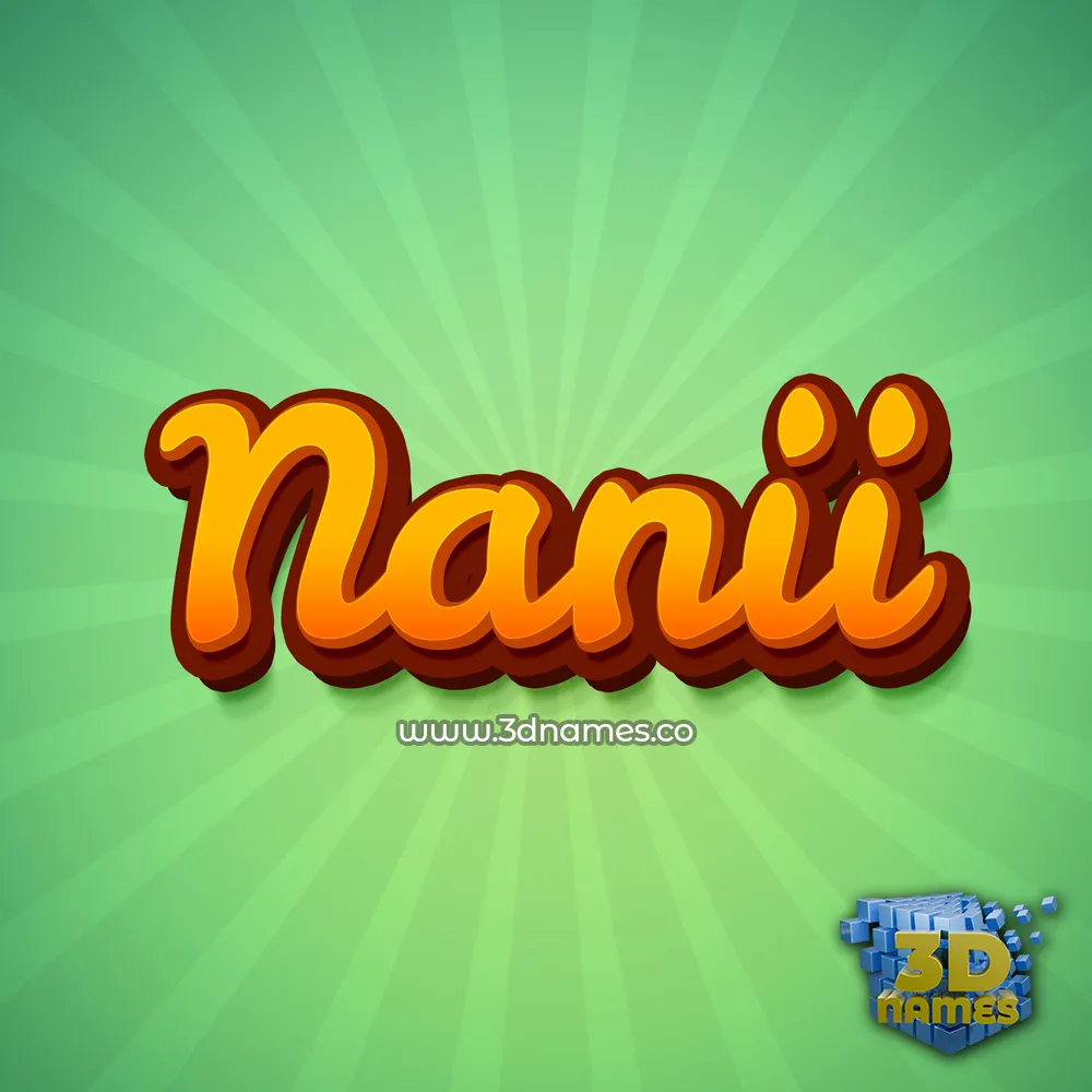 nanii in Green Rays style - 3D name wallpaper