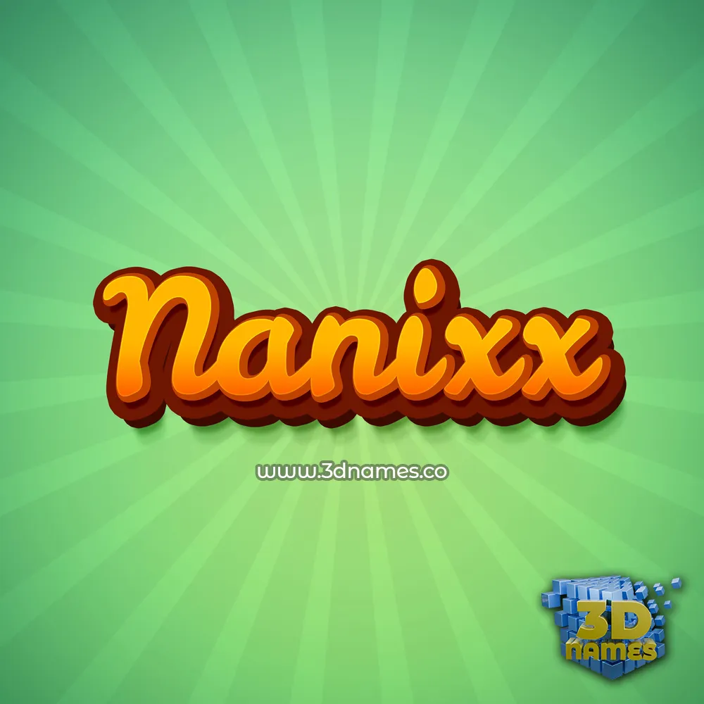 nanixx in Green Rays style - 3D name wallpaper