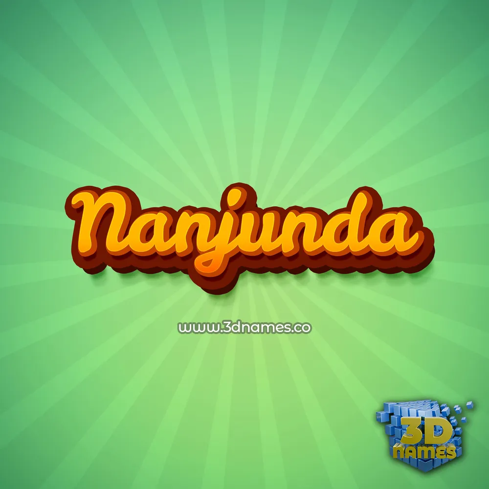 nanjunda in Green Rays style - 3D name wallpaper