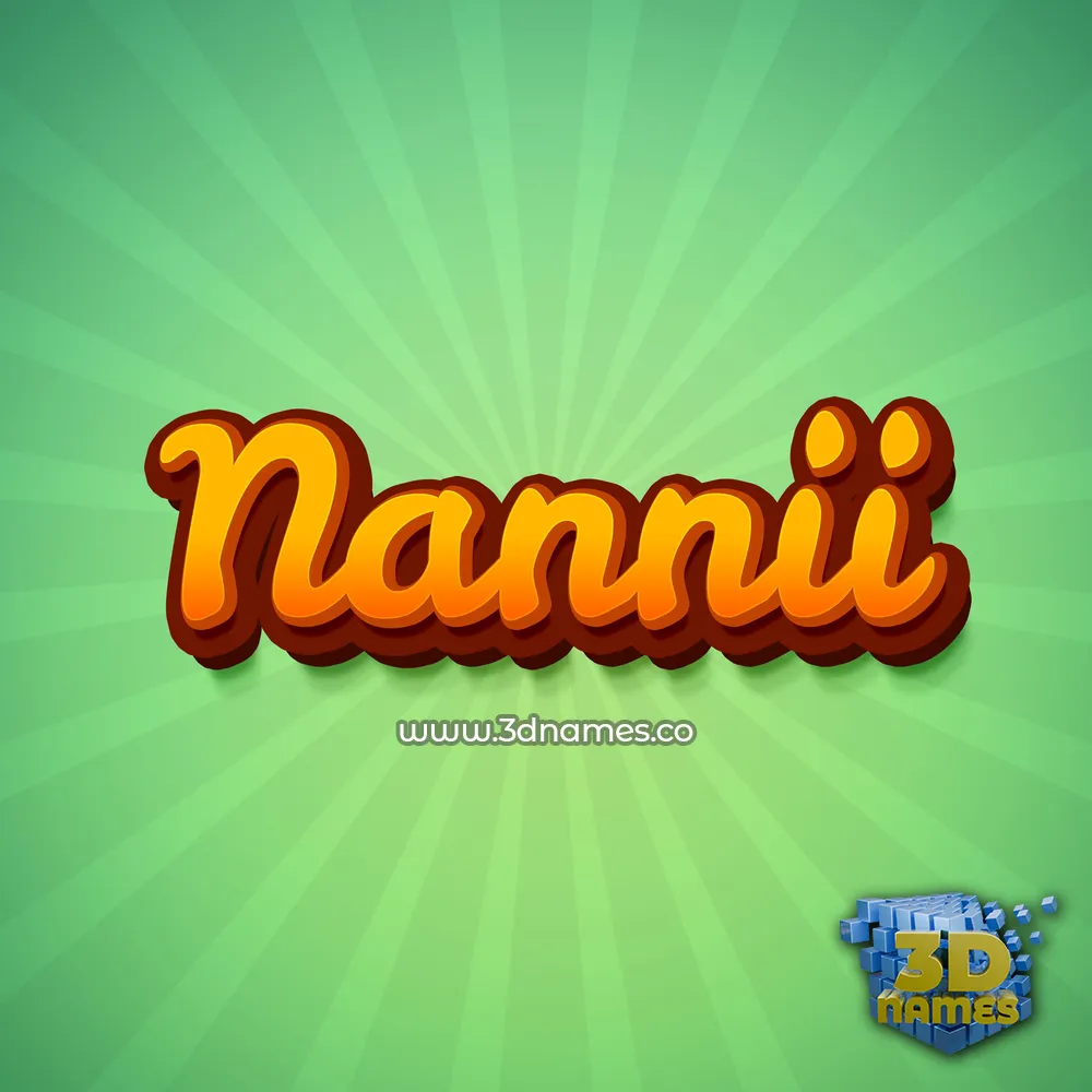 nannii in Green Rays style - 3D name wallpaper