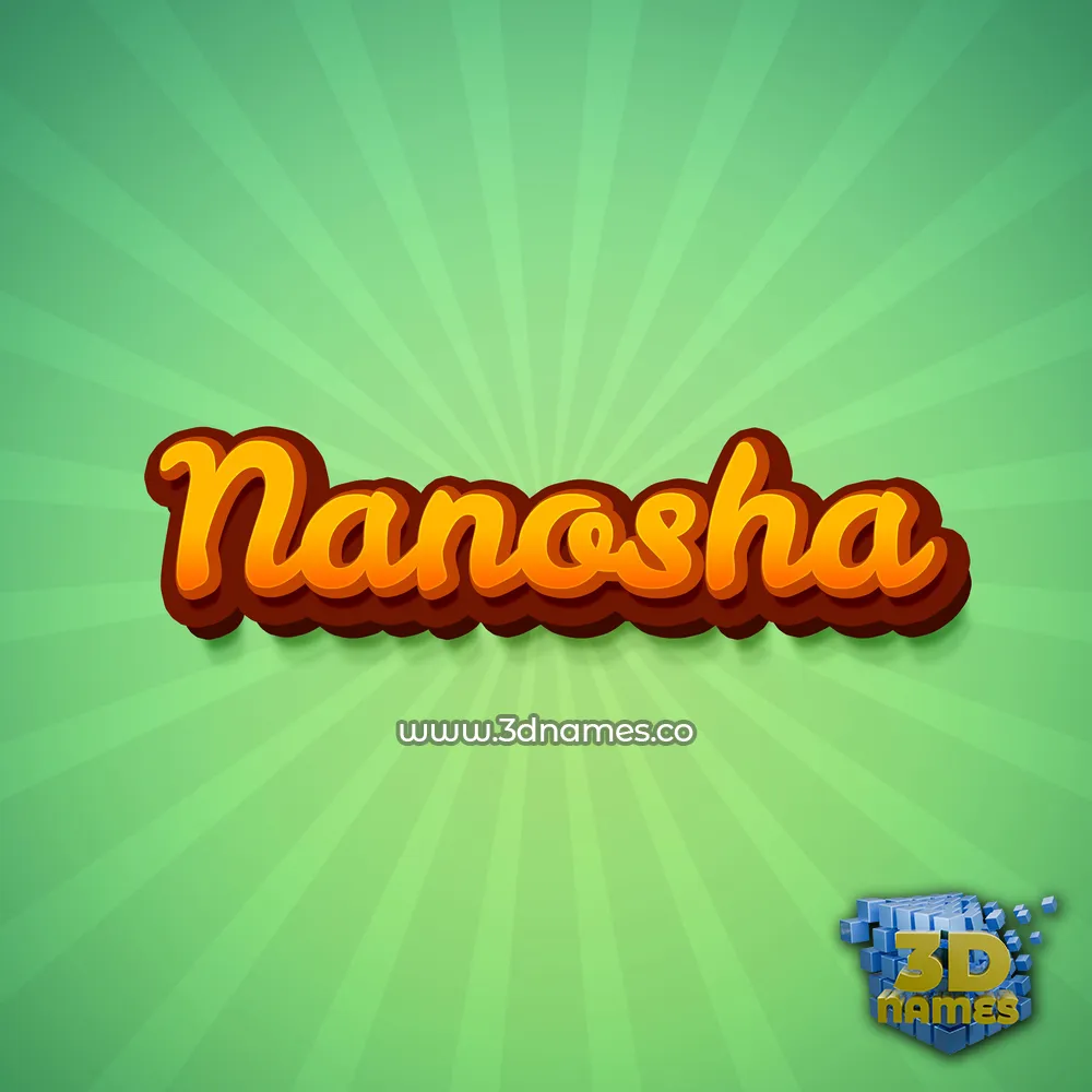 nanosha in Green Rays style - 3D name wallpaper