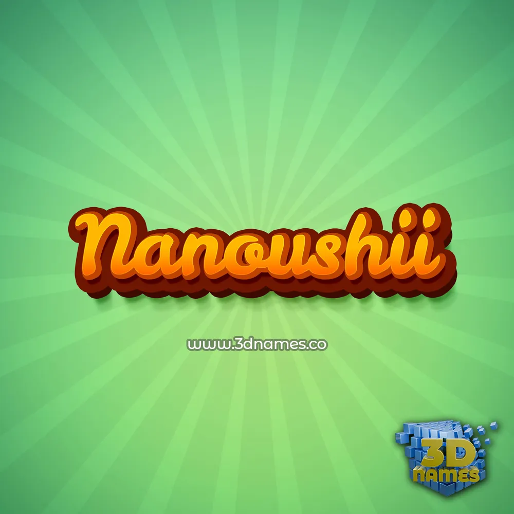 nanoushii in Green Rays style - 3D name wallpaper