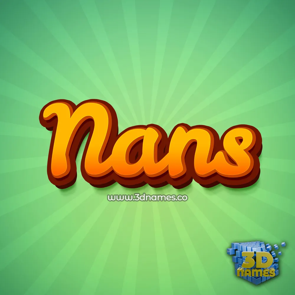nans in Green Rays style - 3D name wallpaper