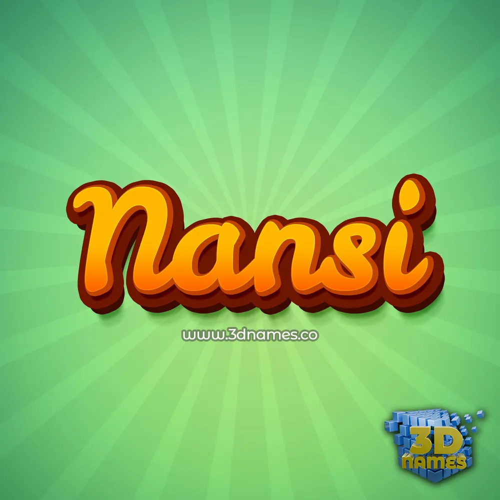 nansi in Green Rays style - 3D name wallpaper