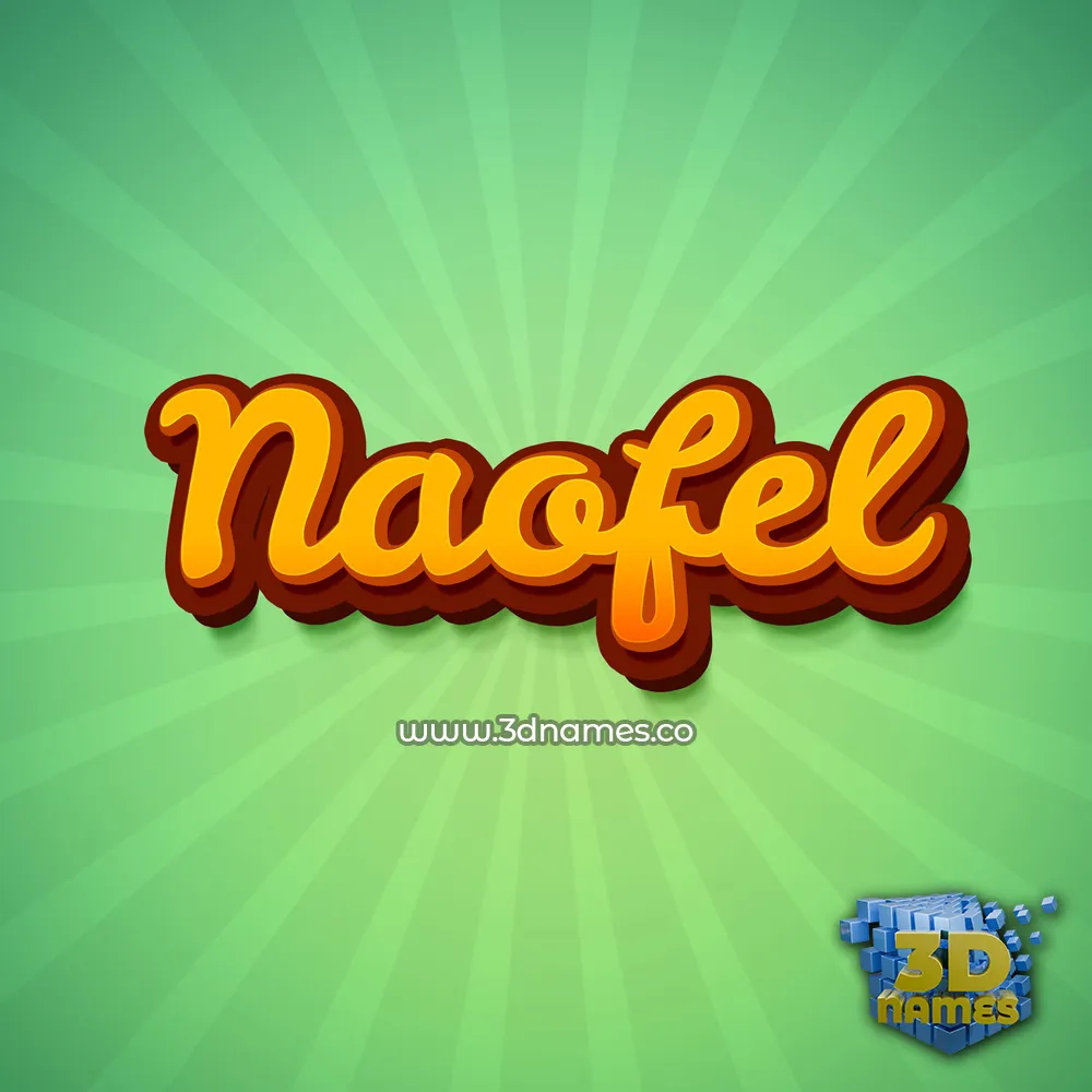 naofel in Green Rays style - 3D name wallpaper