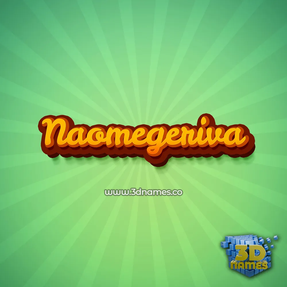 naomegeriva in Green Rays style - 3D name wallpaper