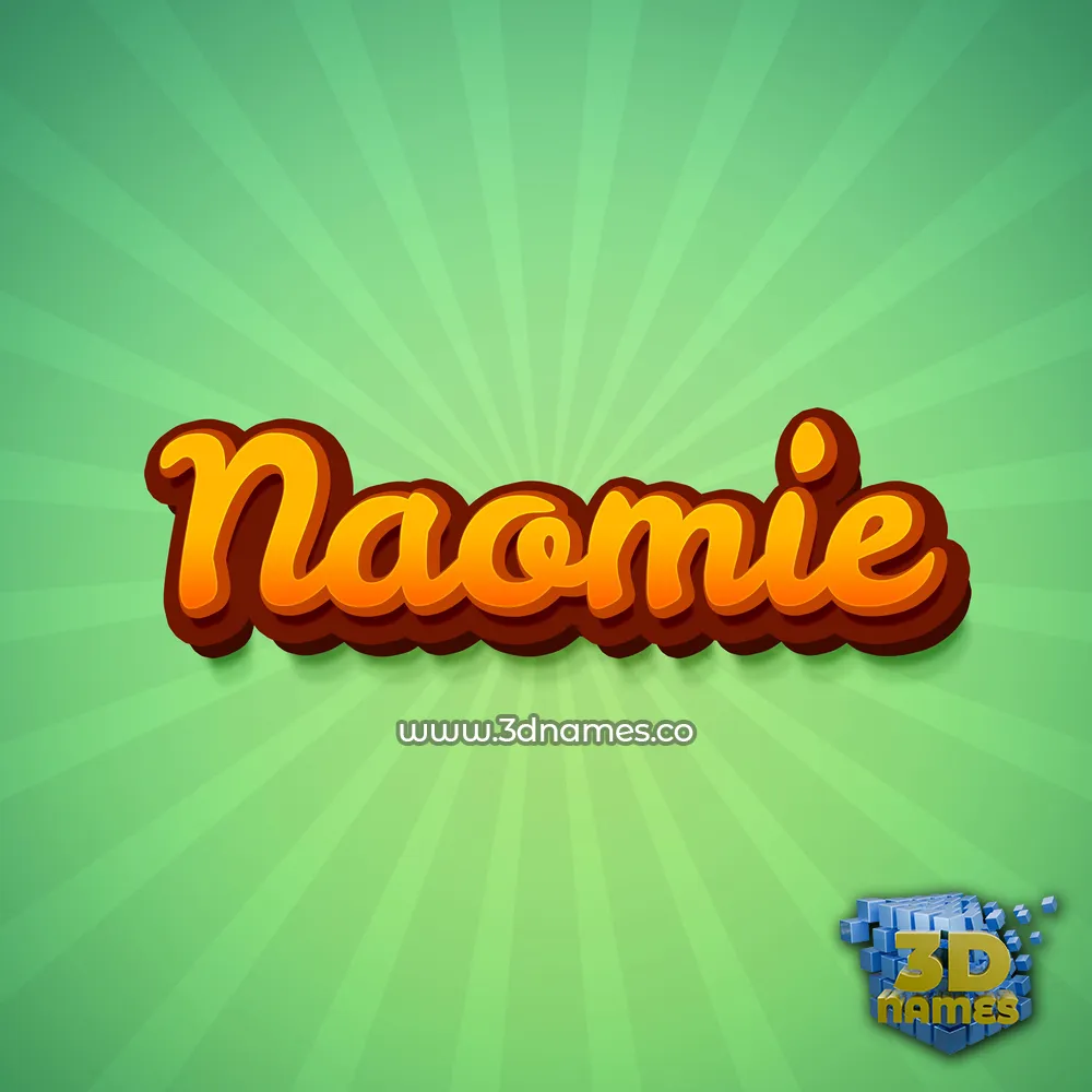 naomie in Green Rays style - 3D name wallpaper