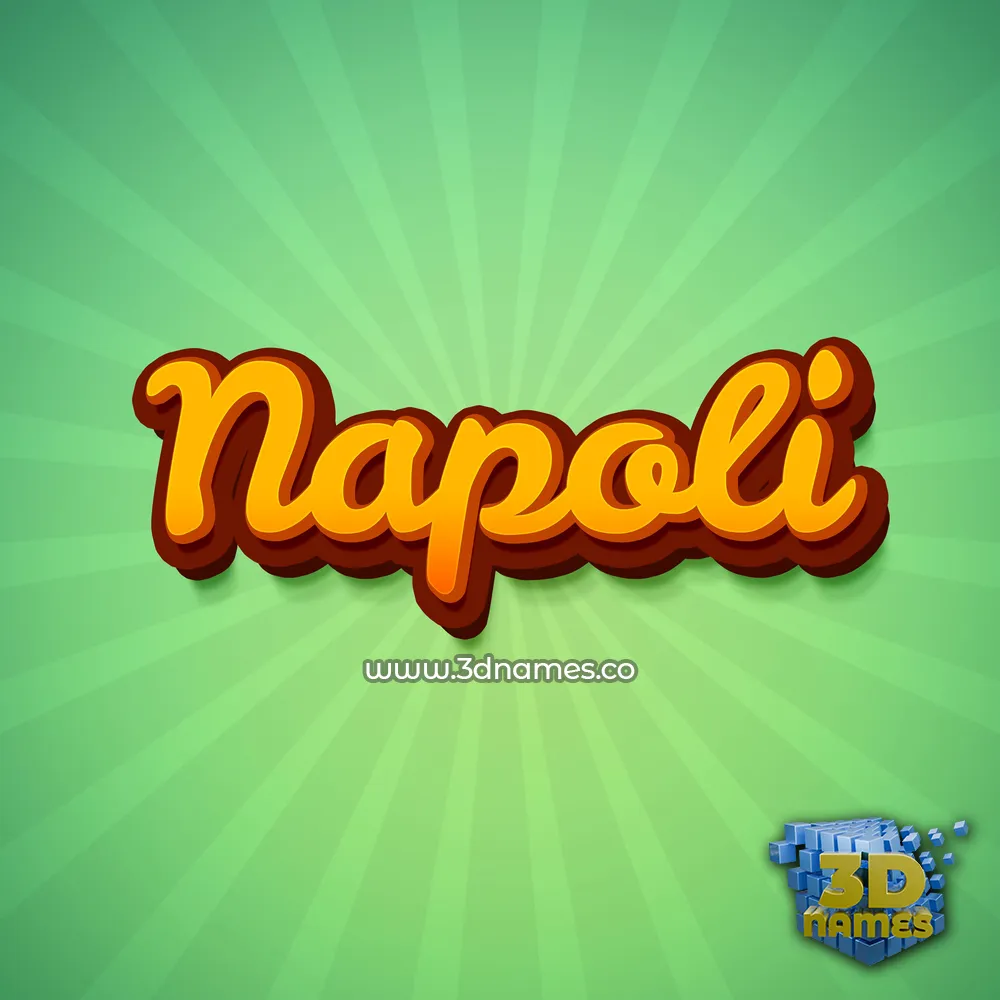 napoli in Green Rays style - 3D name wallpaper