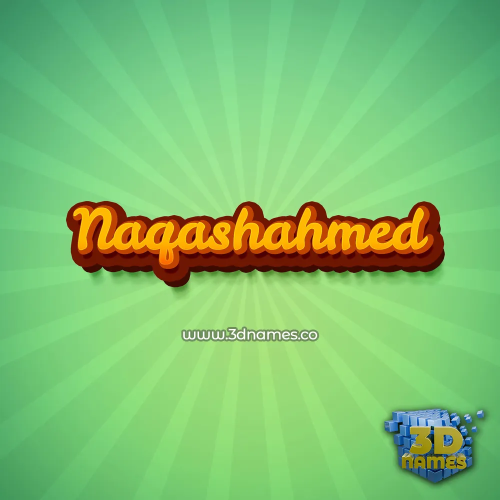 naqashahmed in Green Rays style - 3D name wallpaper