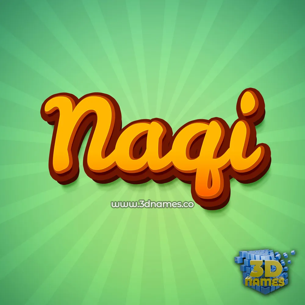 naqi in Green Rays style - 3D name wallpaper