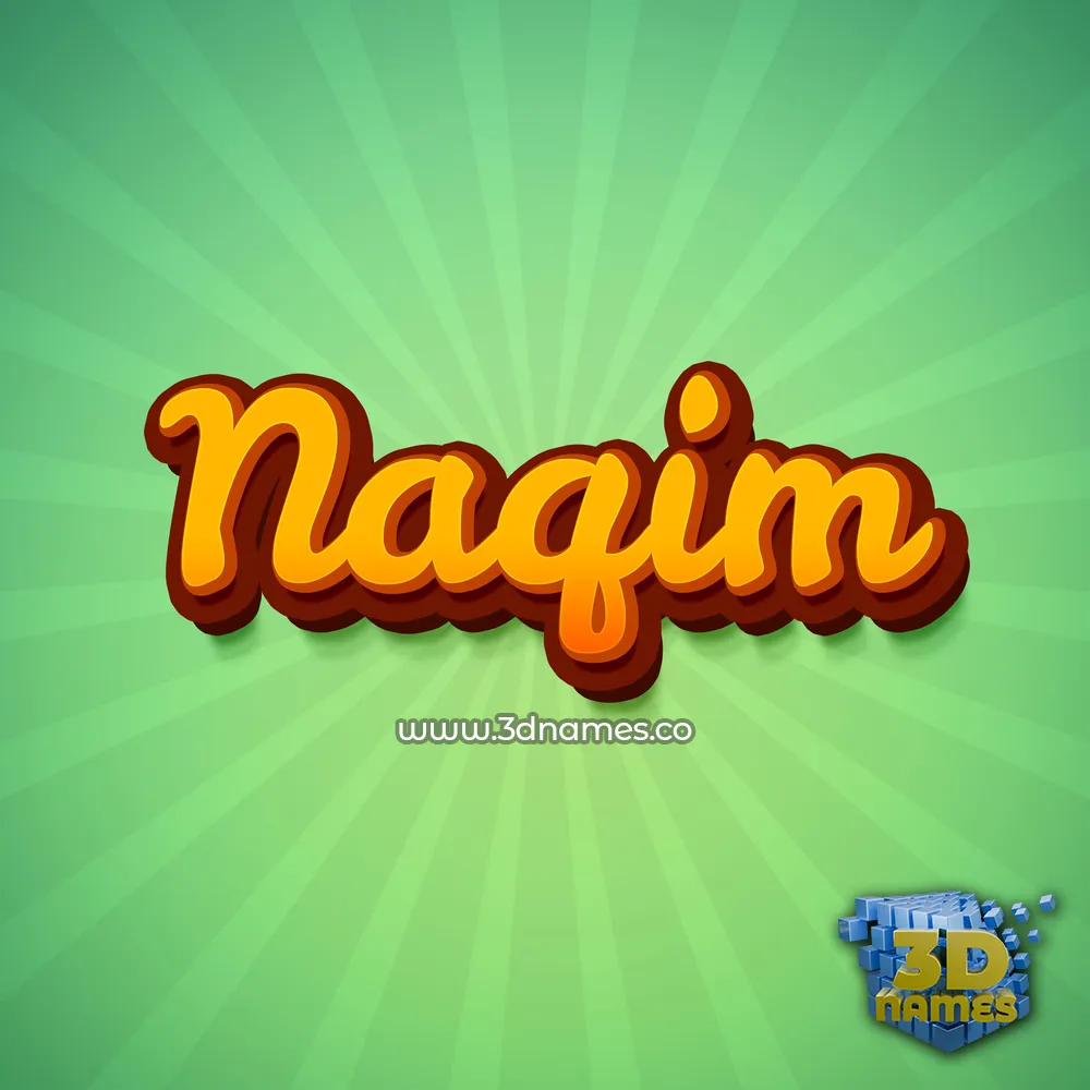 naqim in Green Rays style - 3D name wallpaper