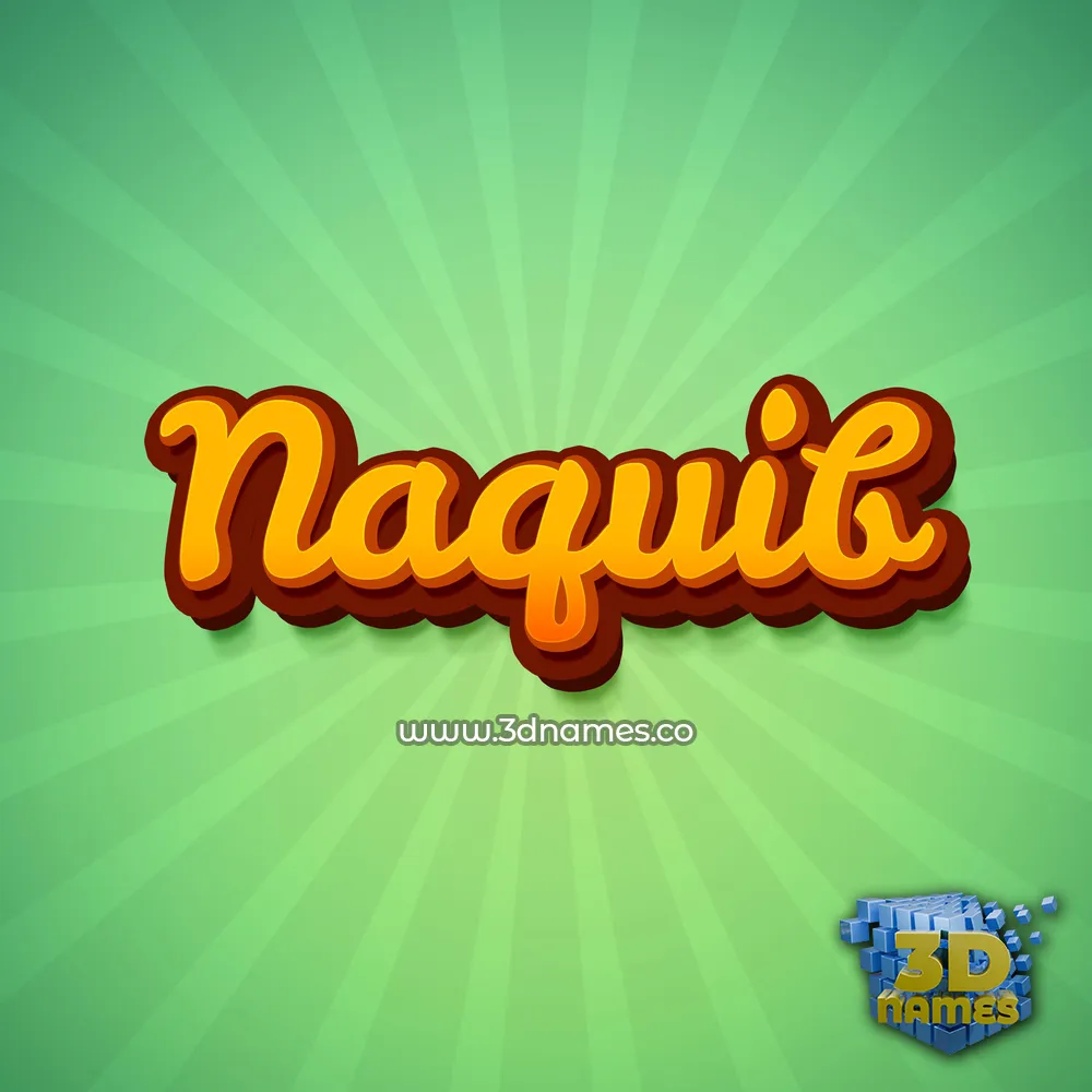 naquib in Green Rays style - 3D name wallpaper