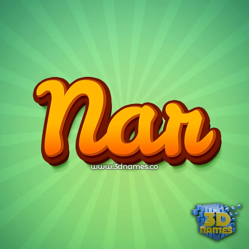 nar in Green Rays style - 3D name wallpaper