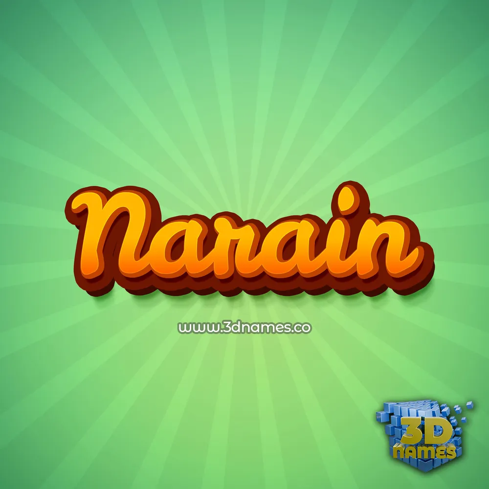 narain in Green Rays style - 3D name wallpaper