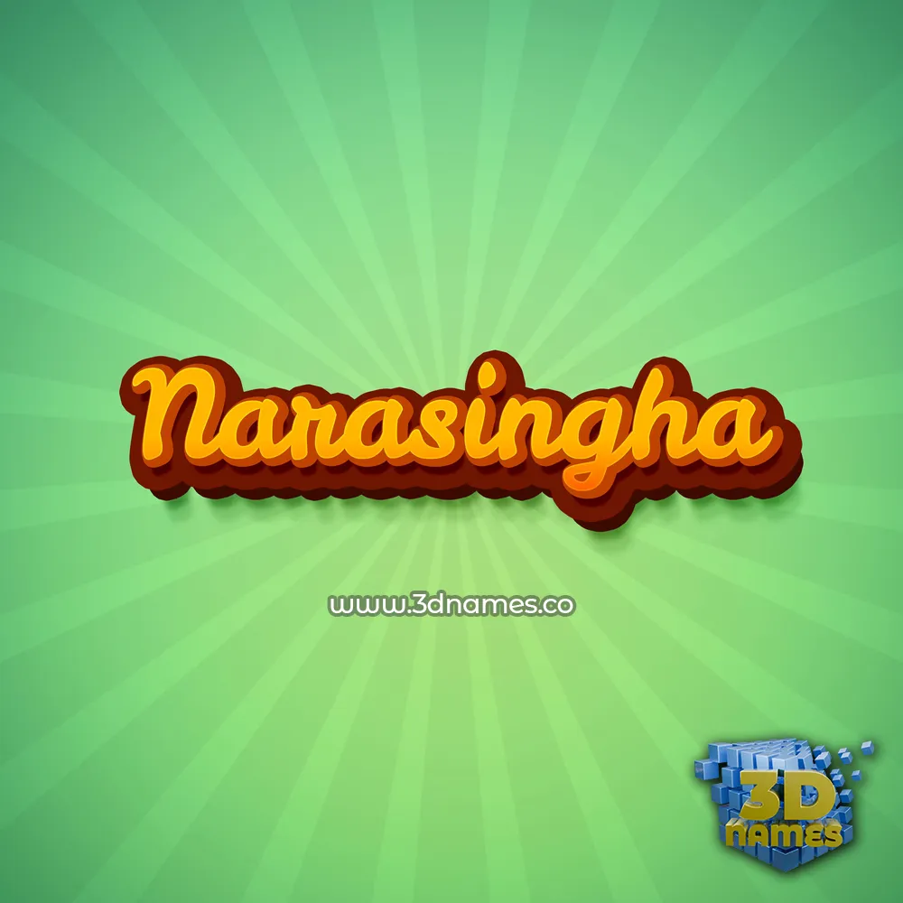 narasingha in Green Rays style - 3D name wallpaper