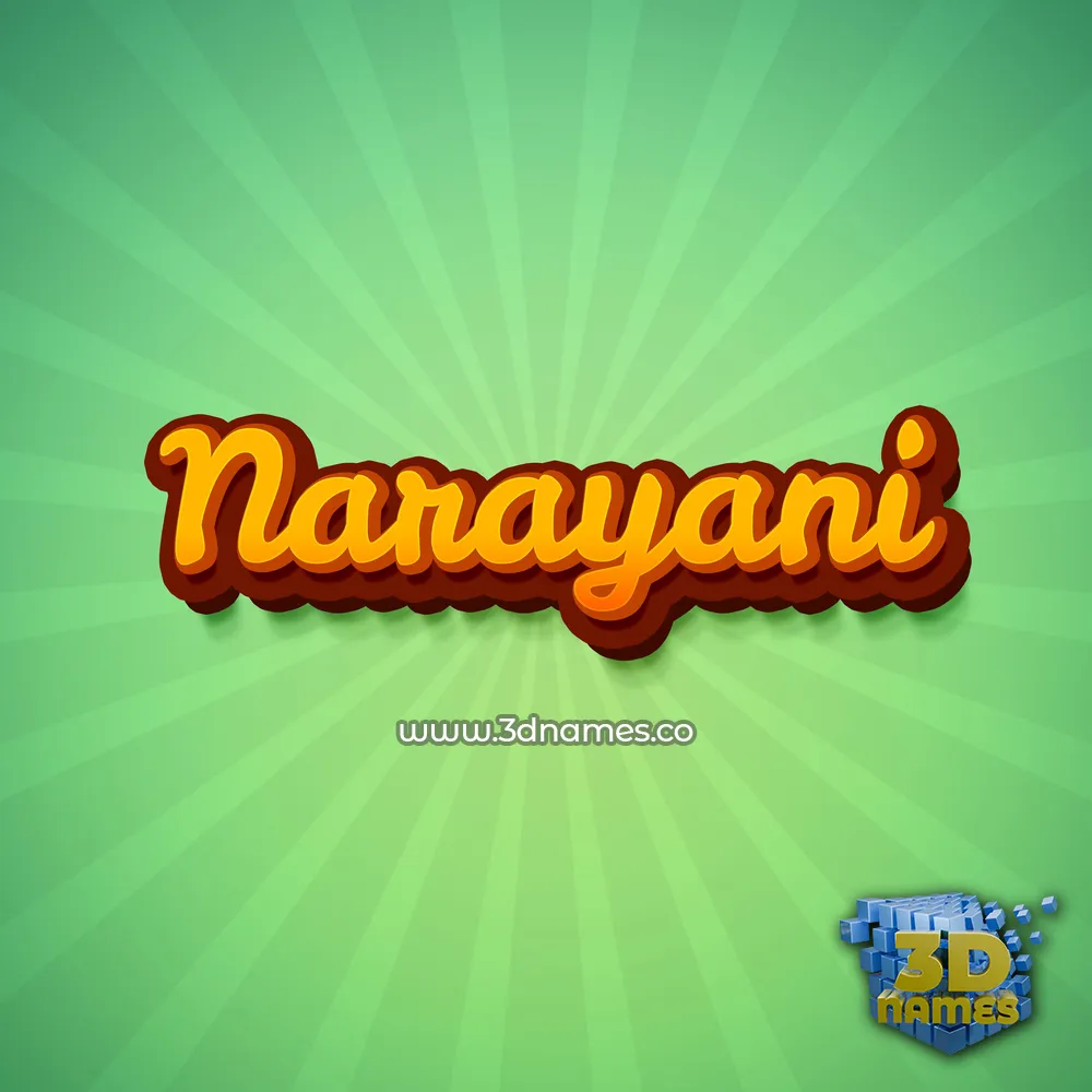 narayani in Green Rays style - 3D name wallpaper