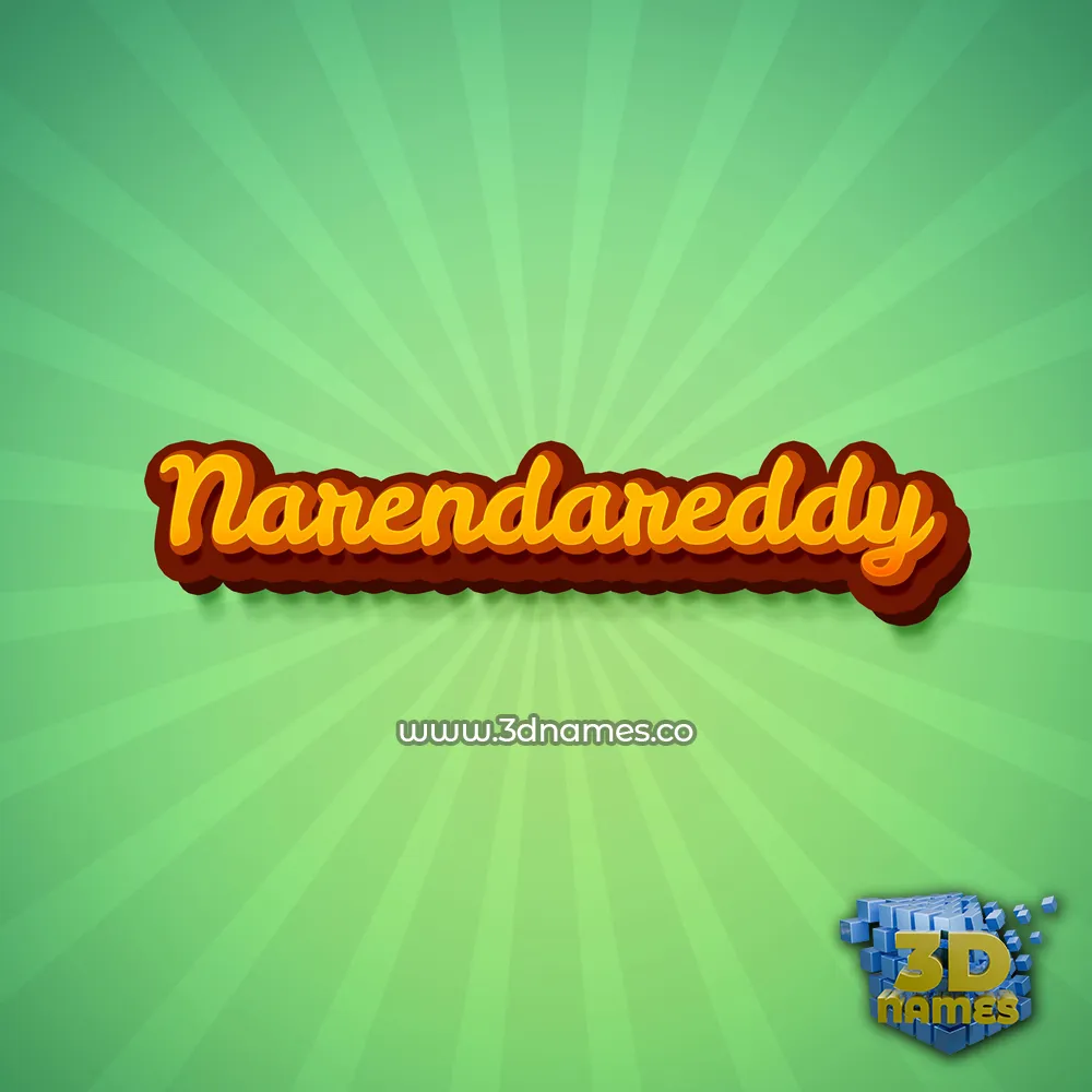 narendareddy in Green Rays style - 3D name wallpaper