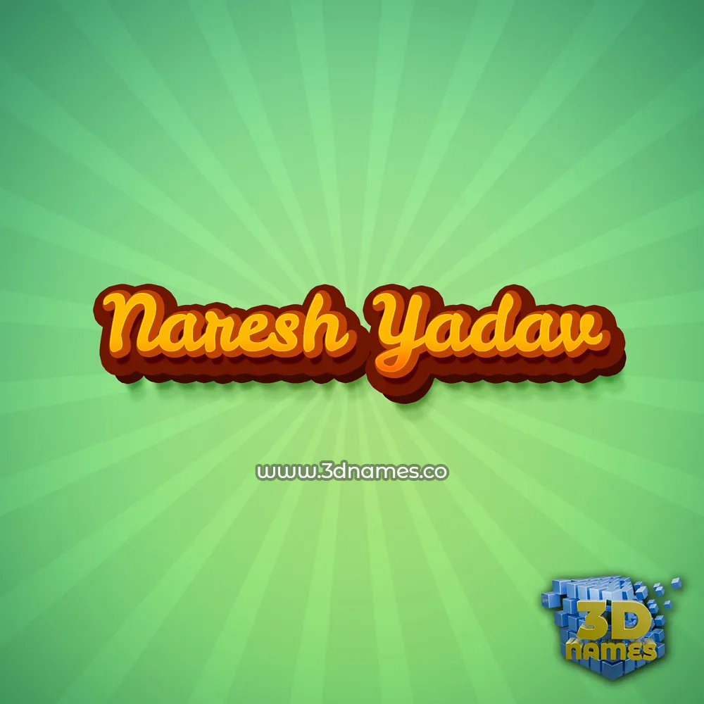 naresh yadav in Green Rays style - 3D name wallpaper