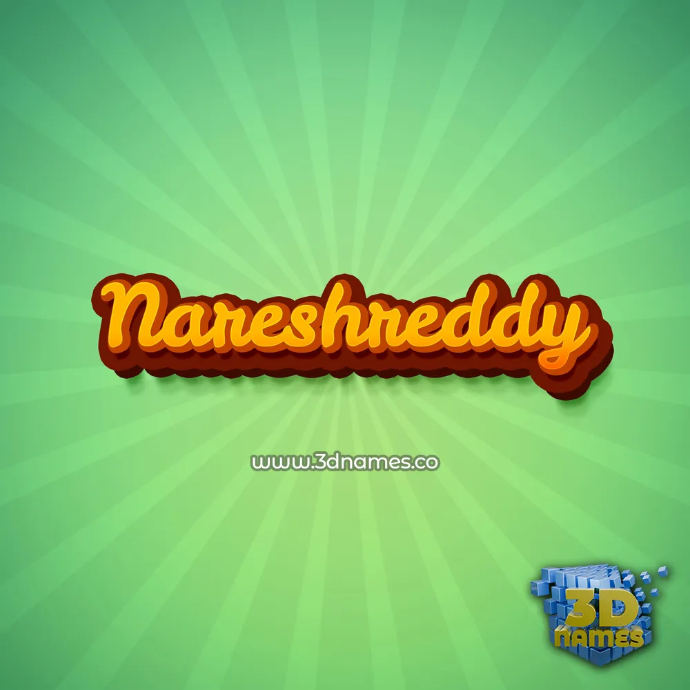 nareshreddy in Green Rays style - 3D name wallpaper