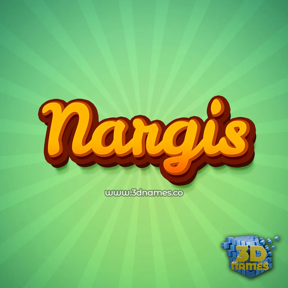 nargis in Green Rays style - 3D name wallpaper