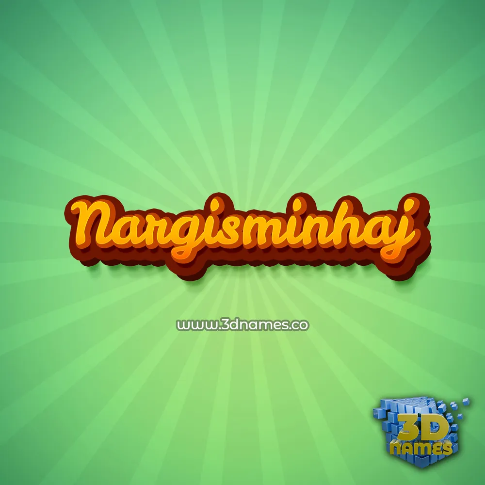 nargisminhaj in Green Rays style - 3D name wallpaper