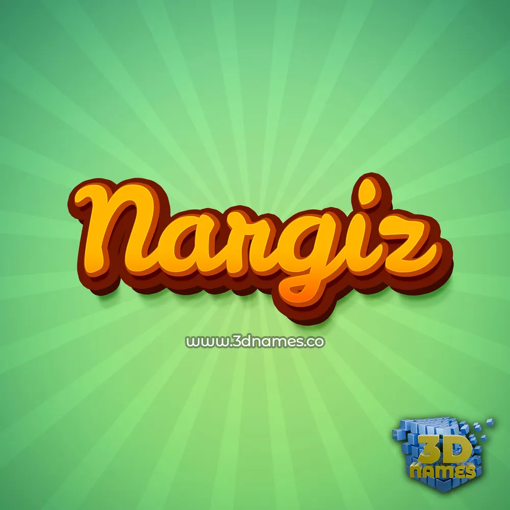 nargiz in Green Rays style - 3D name wallpaper