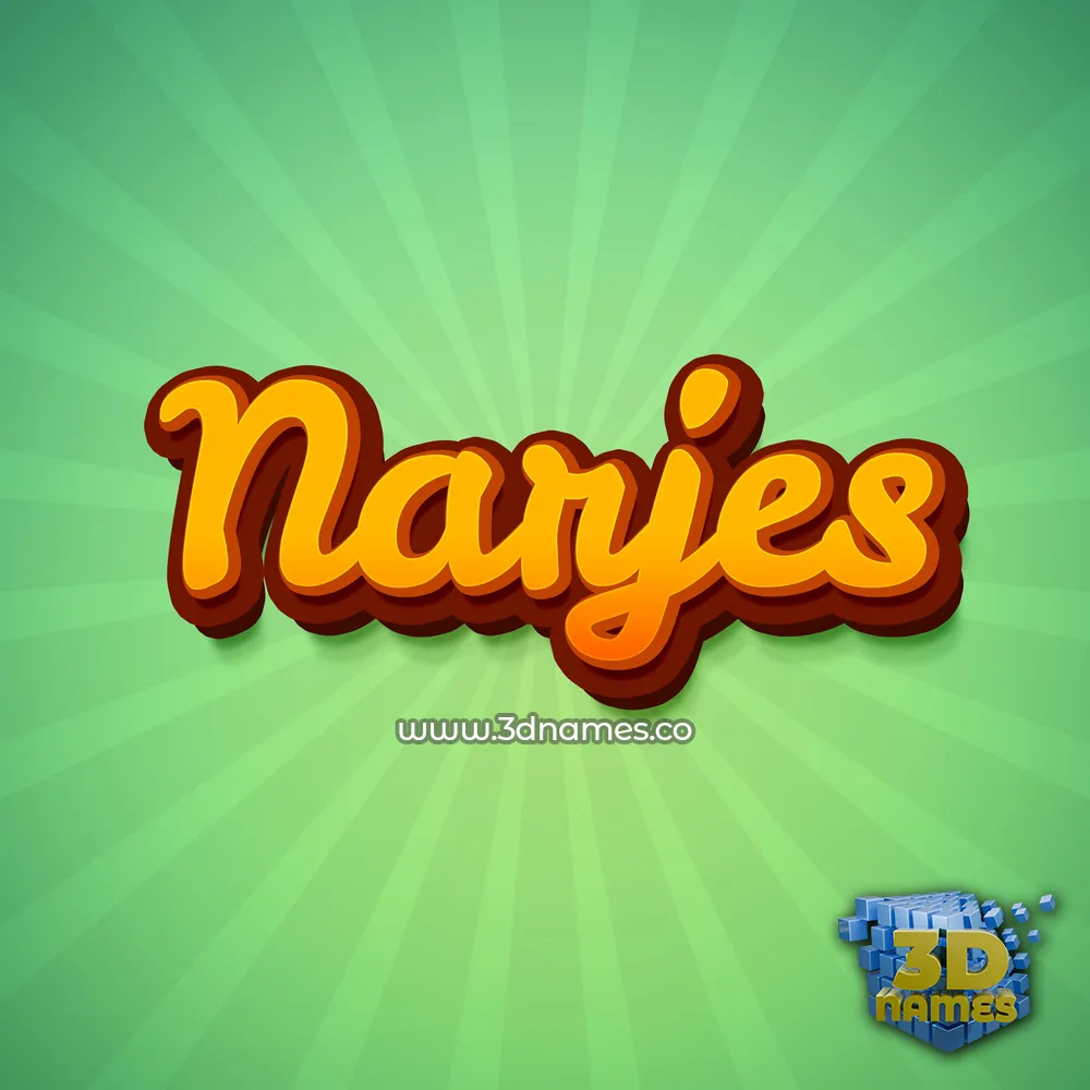 narjes in Green Rays style - 3D name wallpaper