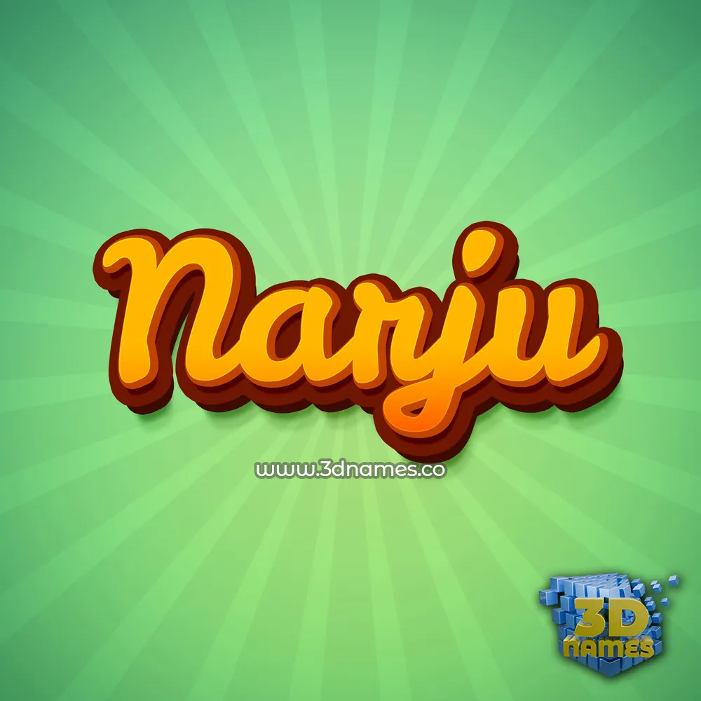 narju in Green Rays style - 3D name wallpaper
