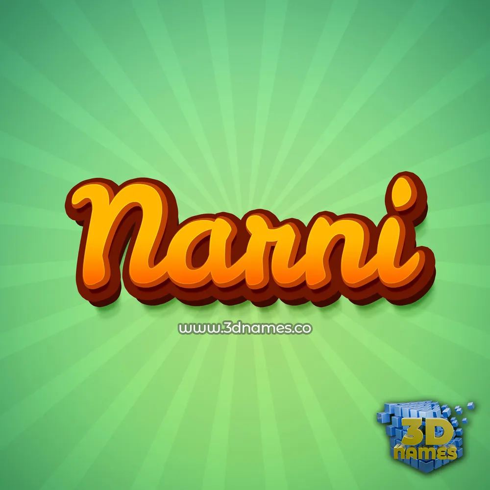 narni in Green Rays style - 3D name wallpaper