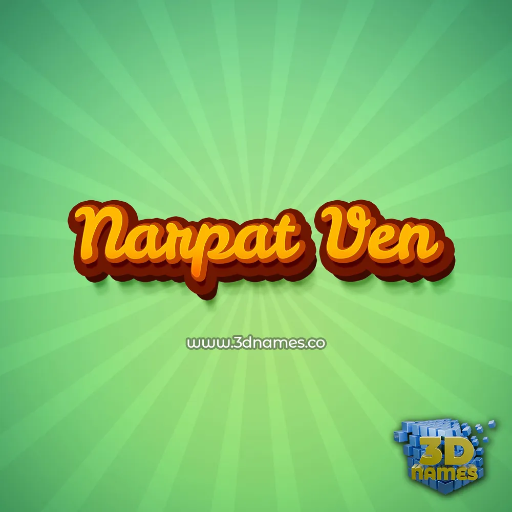 narpat ven in Green Rays style - 3D name wallpaper