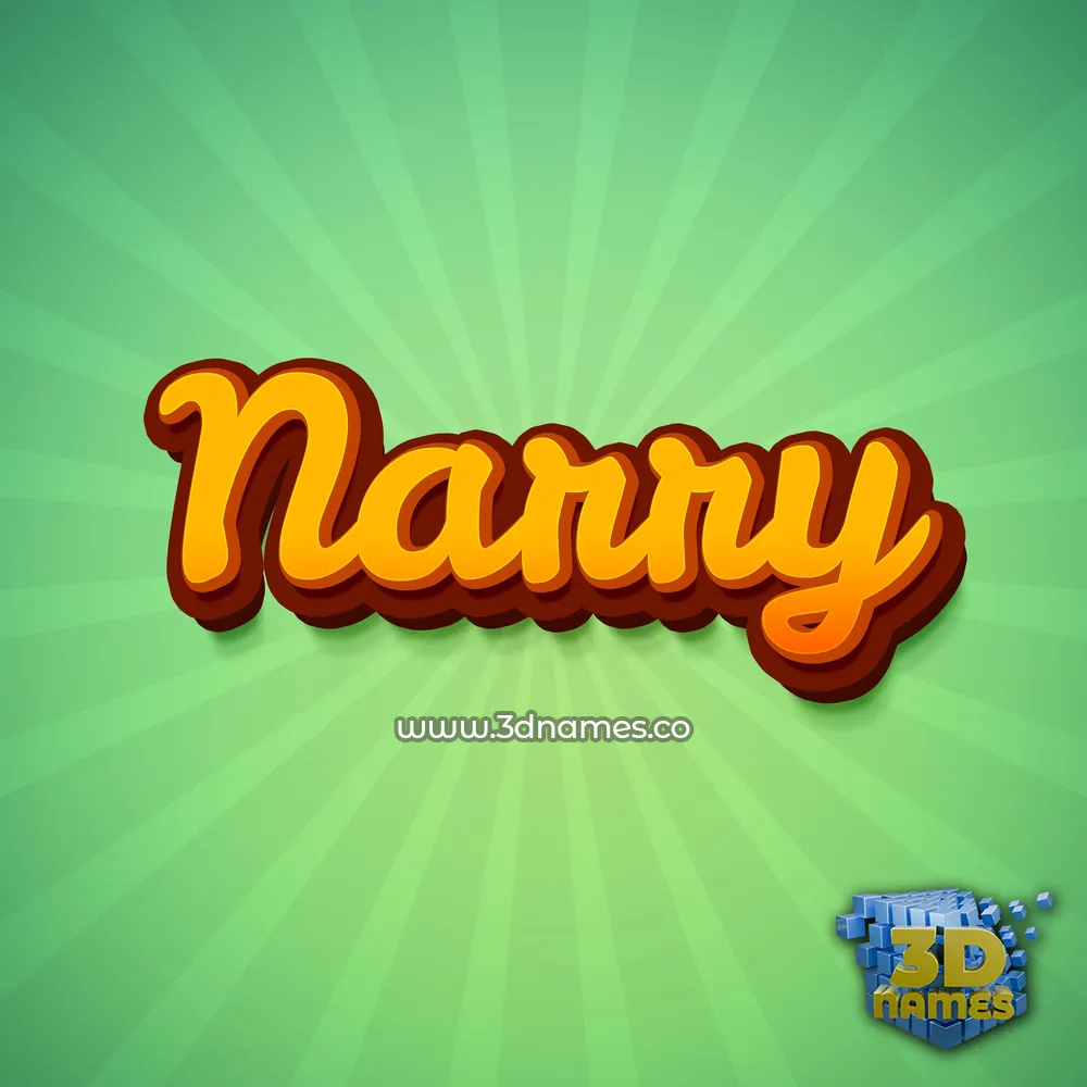 narry in Green Rays style - 3D name wallpaper