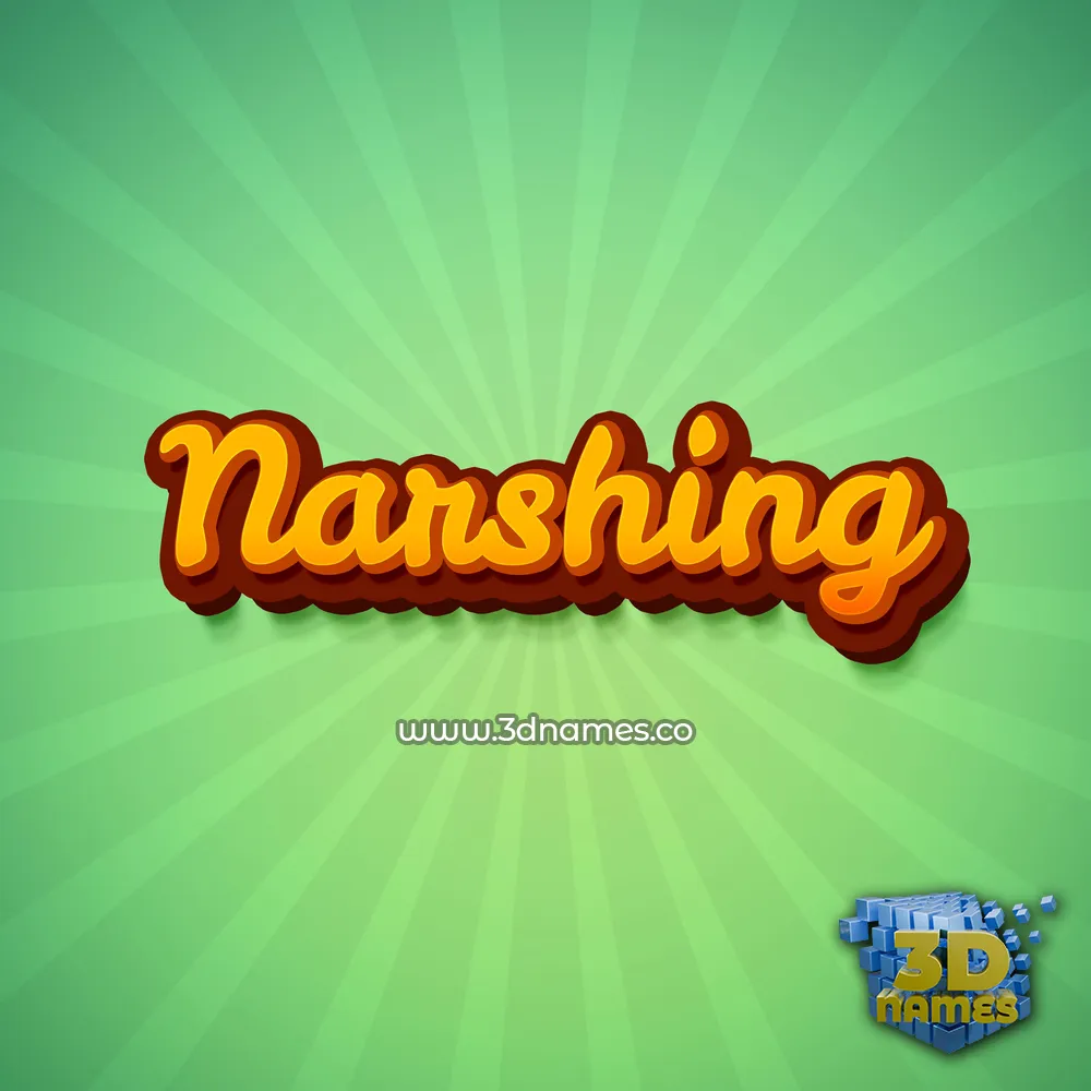 narshing in Green Rays style - 3D name wallpaper