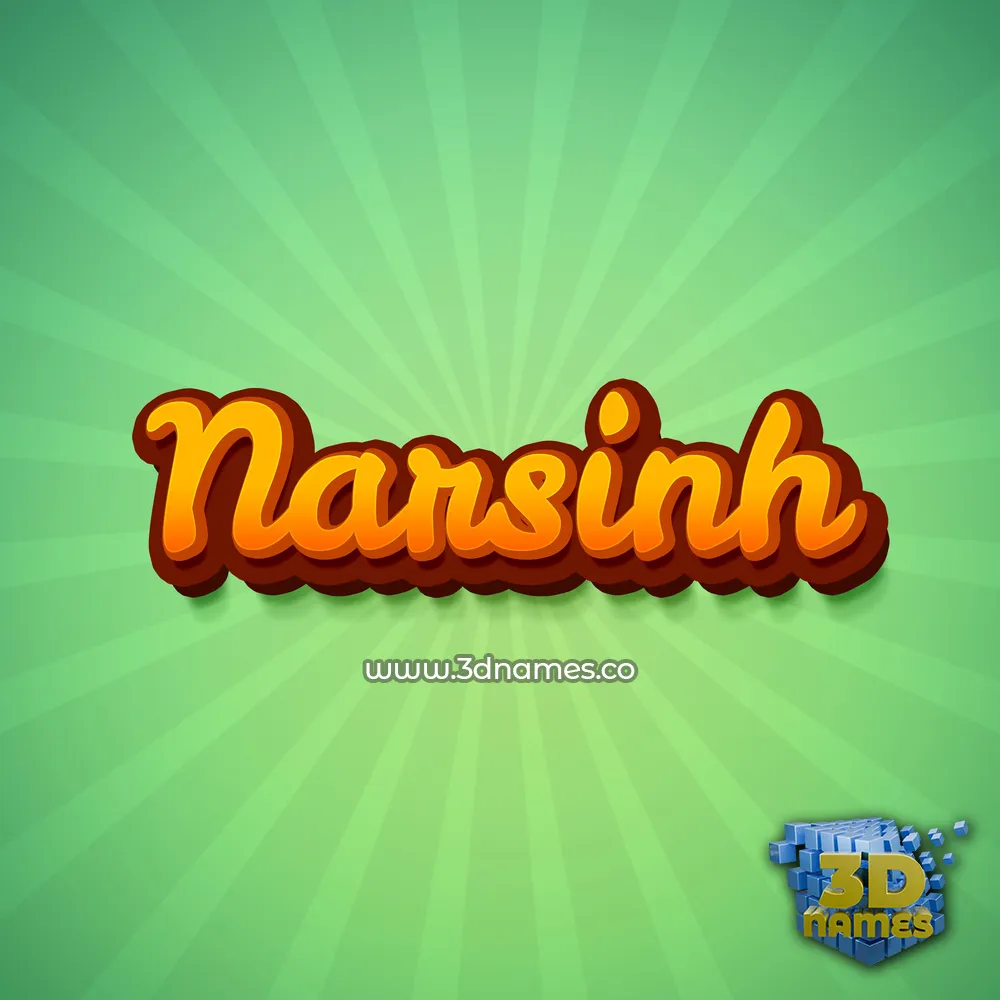 narsinh in Green Rays style - 3D name wallpaper