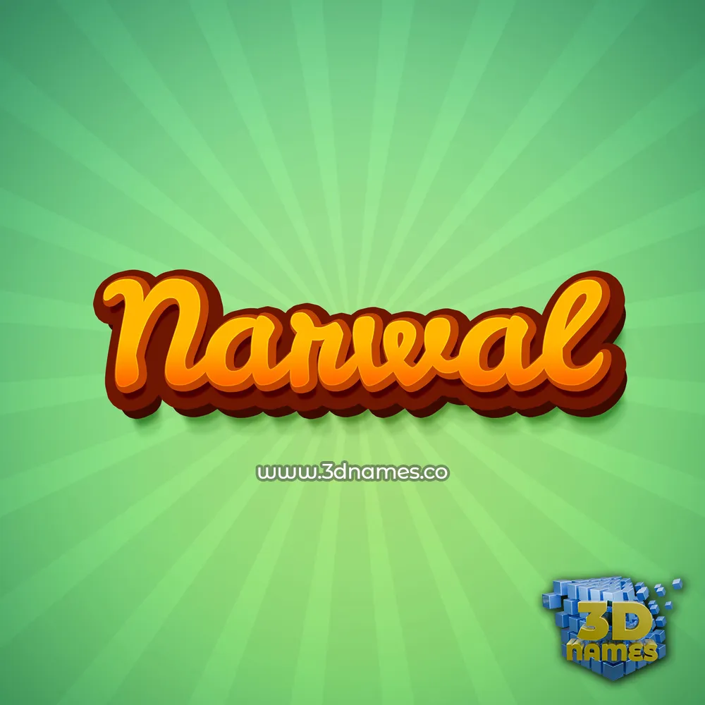 narwal in Green Rays style - 3D name wallpaper
