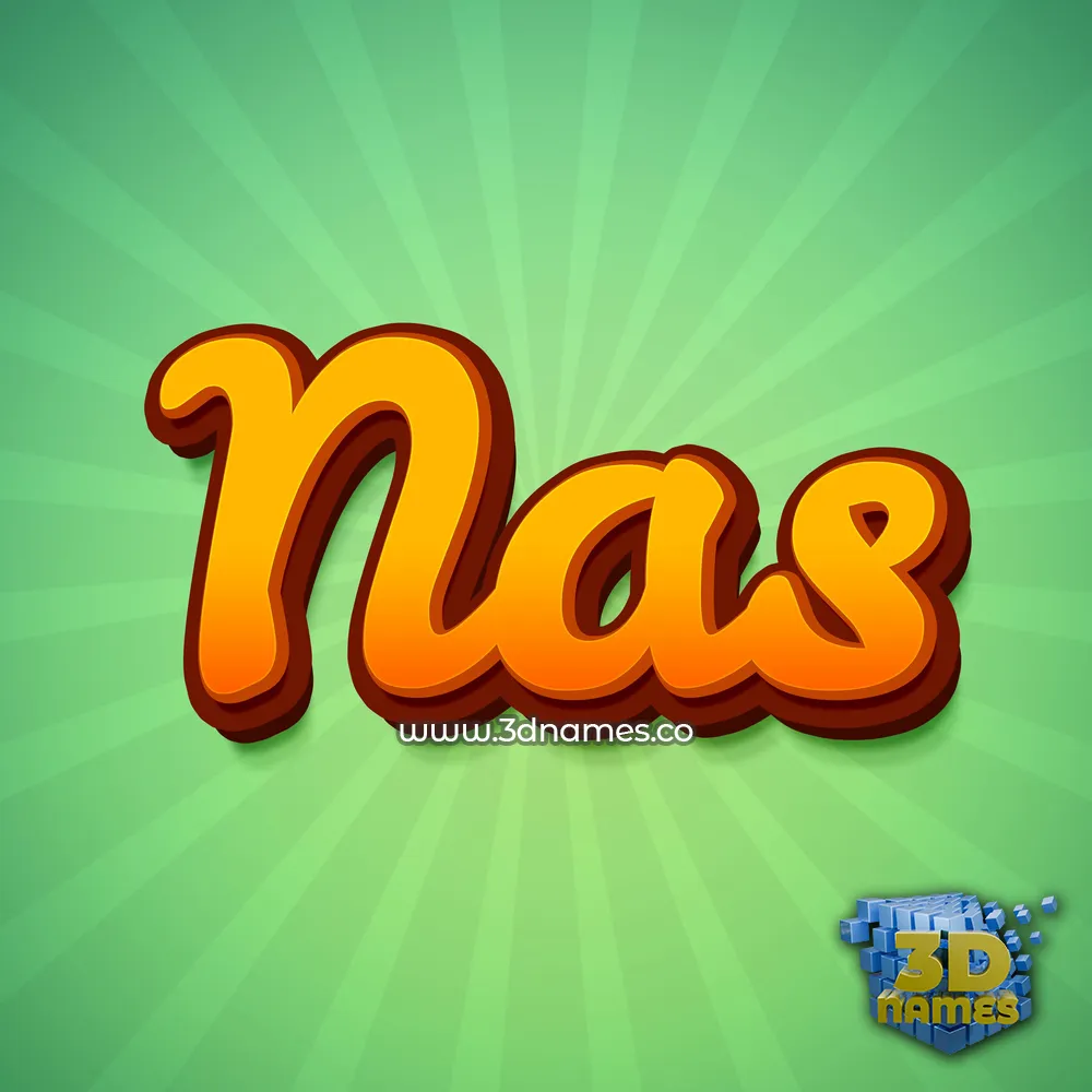nas in Green Rays style - 3D name wallpaper