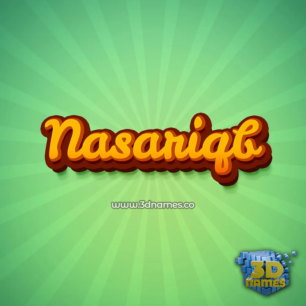 nasariqb in Green Rays style - 3D name wallpaper