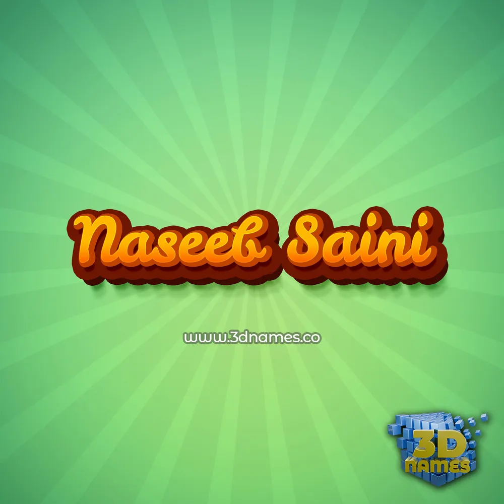 naseeb saini in Green Rays style - 3D name wallpaper