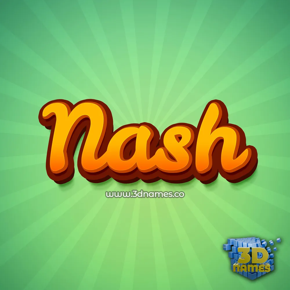 nash in Green Rays style - 3D name wallpaper