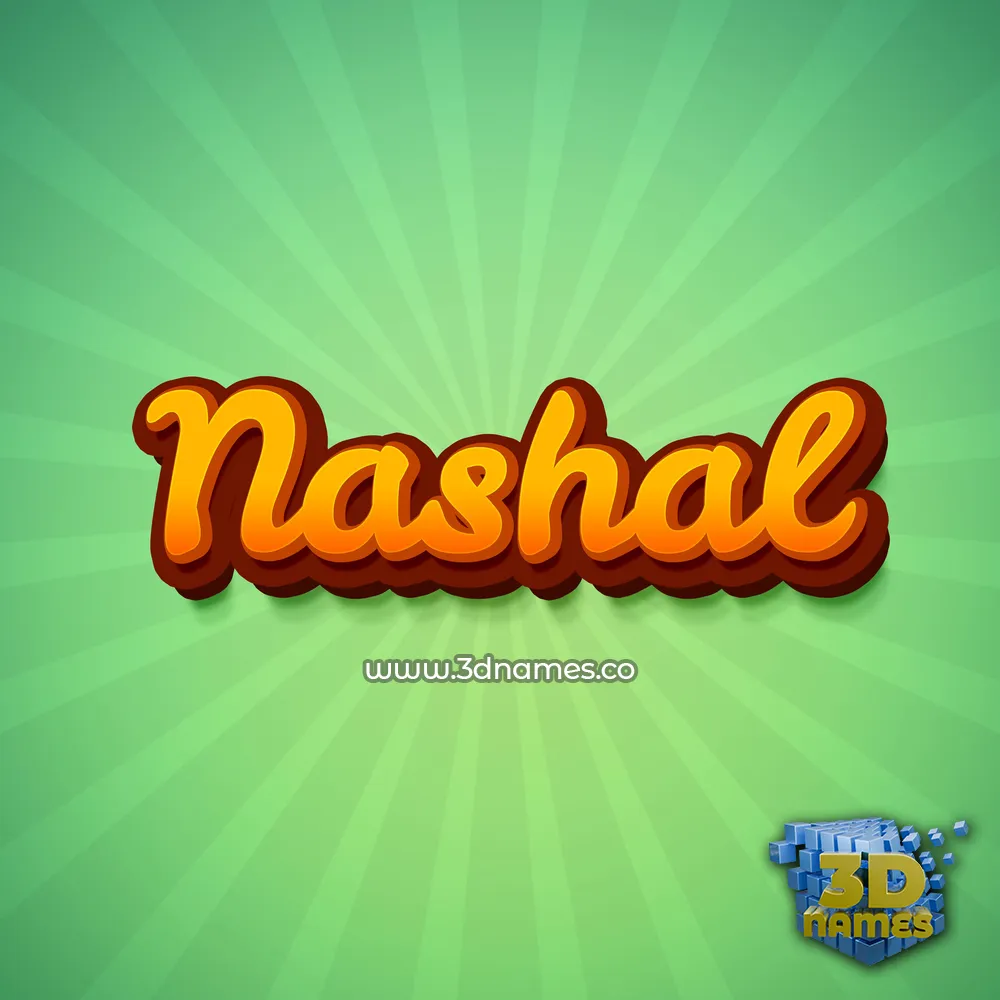 nashal in Green Rays style - 3D name wallpaper