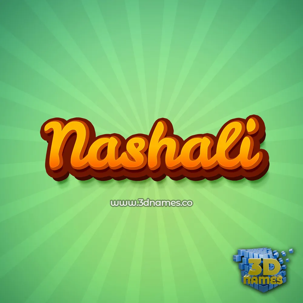 nashali in Green Rays style - 3D name wallpaper