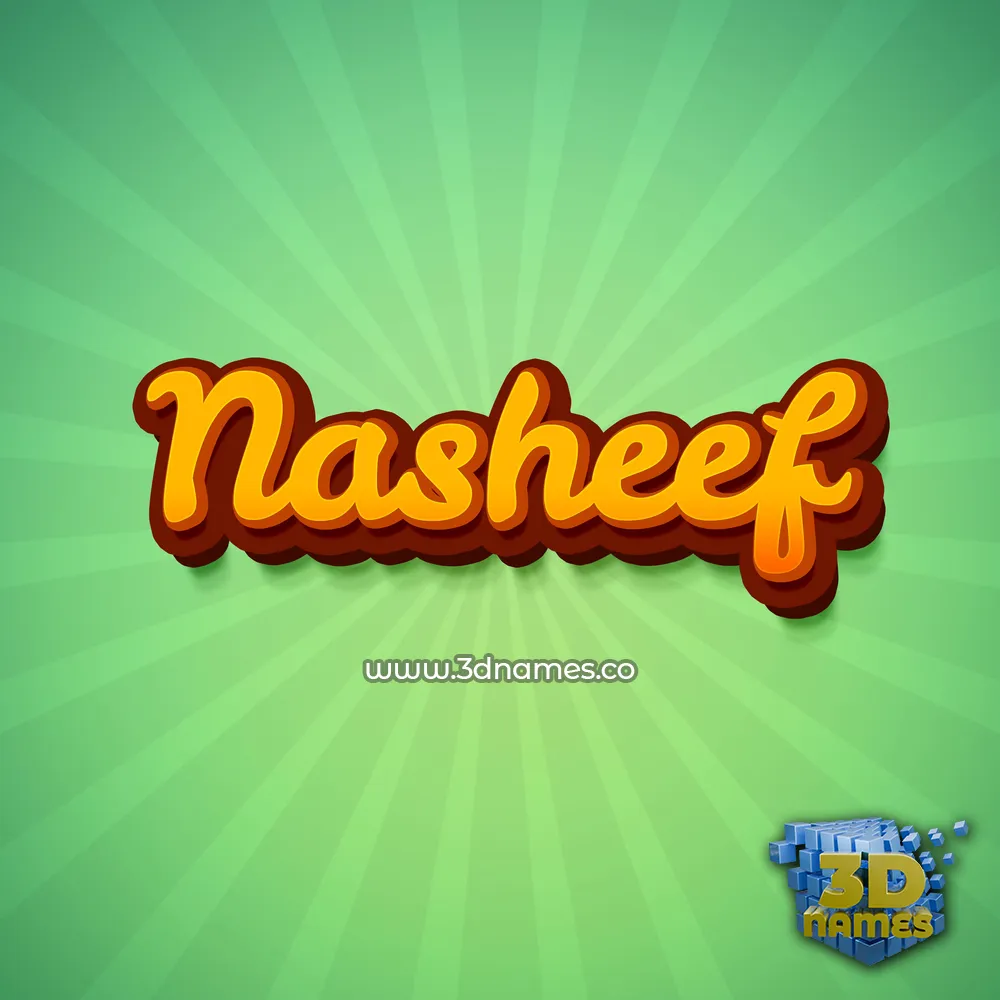 nasheef in Green Rays style - 3D name wallpaper