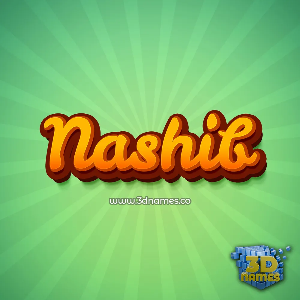 nashib in Green Rays style - 3D name wallpaper