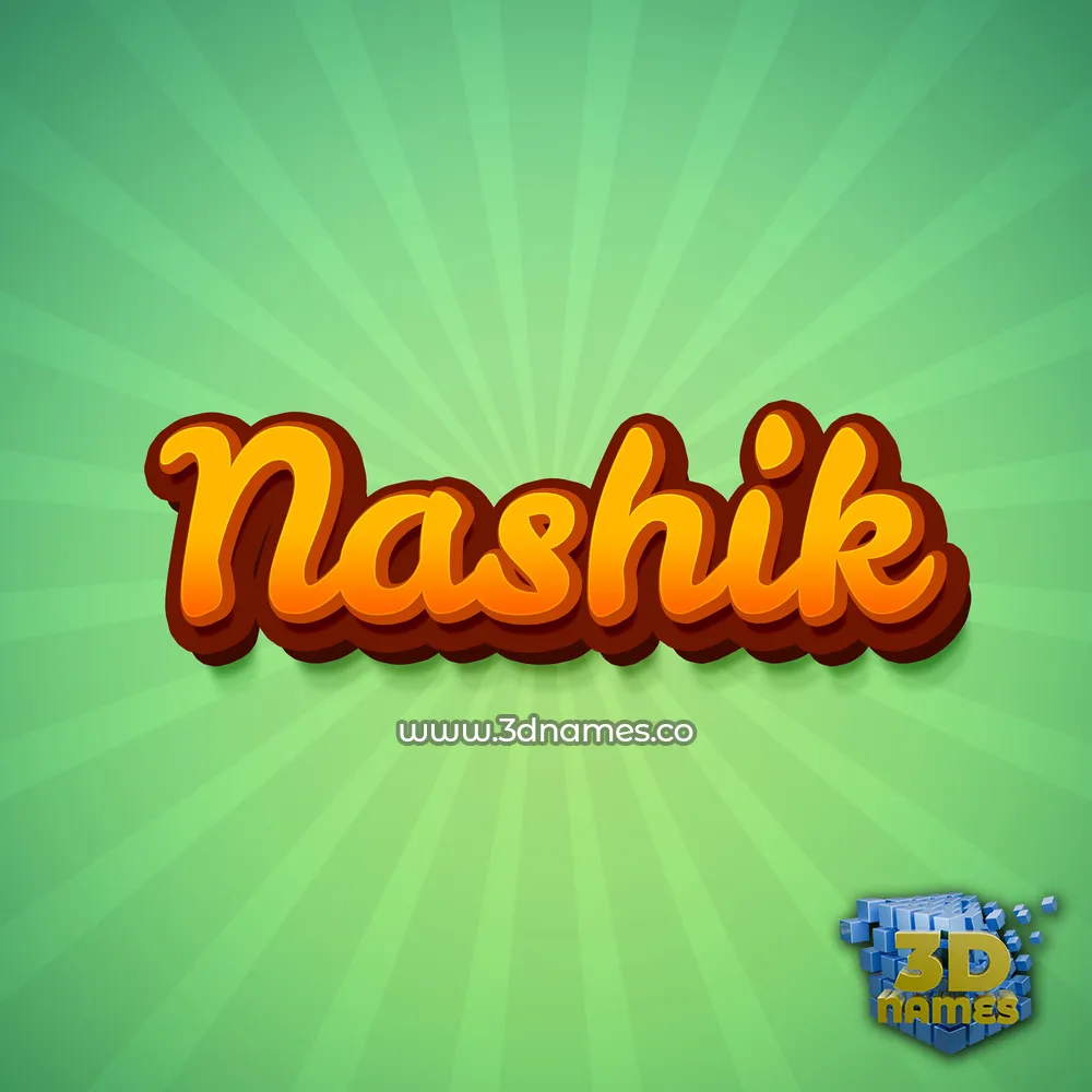 nashik in Green Rays style - 3D name wallpaper
